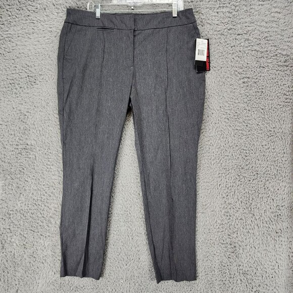 Briggs Pants Womens 16 Gray Stretch High Rise Comfort Waistband Dress NWT - Picture 1 of 16